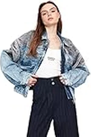Trendyol Lapel Collar Plain Oversize Jacket Abrigo, , 66 para Mujer