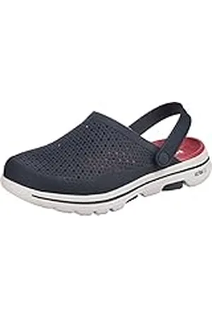 Skechers GO WALK 5 ASTONISHED, Sandalia para Hombre, Navy Synthetic/Red Trim, 45 EU