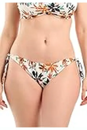 Sans Complexe Traje de baño, Pantalones de baño caídos, Modelo estadizante, Mujer, su patrón Luminoso y su Forma Formal, 34-36, Marfil con Estampado Floral