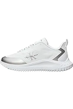 Calvin Klein Runner Sneaker Mujer Eva Low Lace Mix Calzado deportivo, Blanco (Bright White/Silver), 36