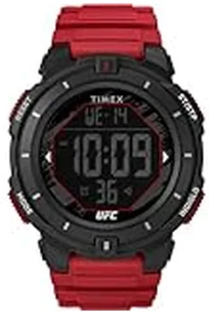 Timex UFC Rumble - Reloj para hombre de 50 mm, pulsera roja, esfera digital, caja negra TW5M59800
