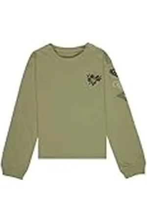 Roxy Let Somebody GO Camiseta, Oil Green-Solid, Estándar para Niñas