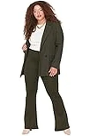 Trendyol Pantalones de Mujer de Talla Cintura Alta, , 4XL Grande