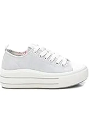 Xti Zapatilla Niña Plata - Calzado Cómodo y Versátil - Moda Casual - Modelo 15127003 (Talla 34)
