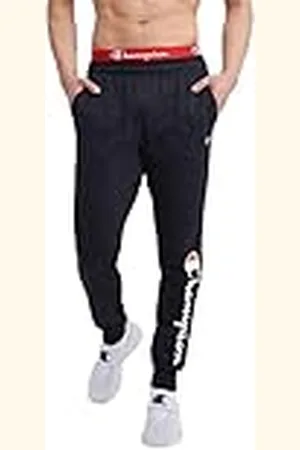 Champion Mens Classic Jersey Jogger - Graphic Sweatpants, Navy 15" Script Low Leg, Large US