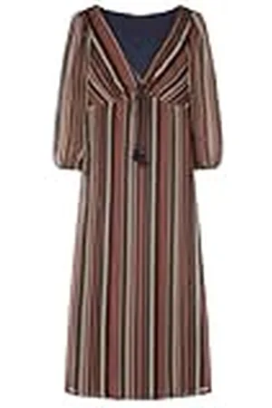 Springfield SPRINGFILED, Mujer, Vestido Midi Estructura Rayas, Dark Khaki, S