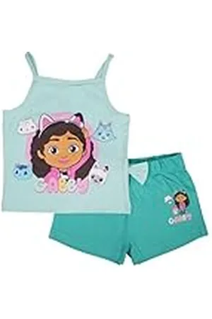 Disney GABBY, Conjunto de 2 piezas, Camiseta + Pantalones cortos, Niños, (4 a 8 años), Unisex, Niño, Niña, Suave, Lindo, Cálido, Camiseta, Pantalones cortos, Modelo GB 5204095 S1-8A, BLEU