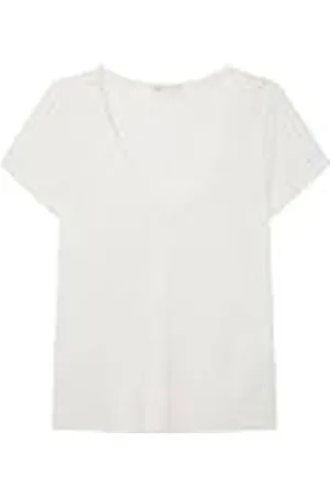 Springfield SPRINGFILED, Mujer, Camiseta Escote Pico Lace, Ivory, XL