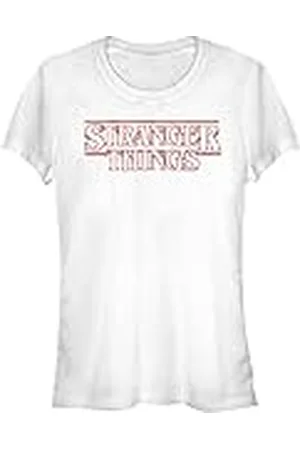 Stranger Things Camiseta de Manga Corta con Logotipo de neón, , M para Mujer