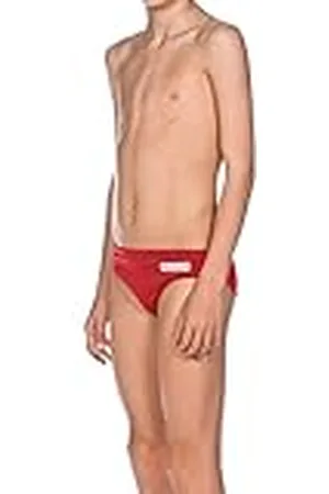 Arena Solid Brief Jr Bañador Slip, niños, Rojo (Red/White), 1-2