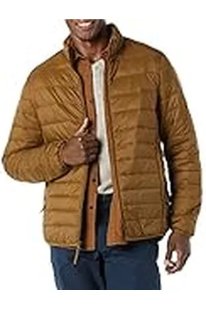 Amazon Chaqueta Acolchada Ligera, Resistente a la Lluvia y Plegable (Disponible en Tallas Grandes y Largos Especiales) Hombre, , S