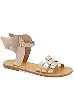 Emmanuela Handcrafted For You Emmanuela - Sandalias de cuero griego antiguo con correa de hebilla ajustable, zapatos de verano hechos a mano de calidad para mujer, sandalias boho chic, tiras con alas de , Rose gold, 37 EU