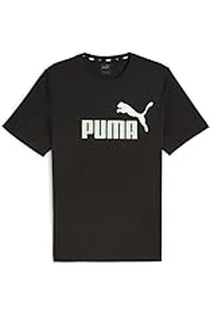 PUMA Camiseta ESS+ 2 Col Logo Negro-Menta Fresca, S para Hombre