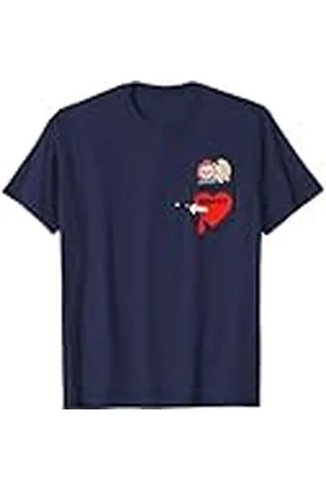 Chucky And Tiffany Bleeding Heart Faux Pocket Camiseta
