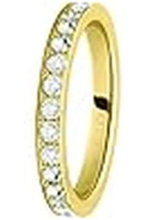 Morellato Anillo de mujer, colección Love Rings, acero, PVD oro y cristales - SNA39, Acero inoxidable, Cristal