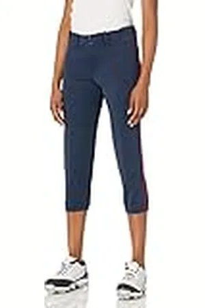 Mizuno Belted Piped Pant Pantalón Ribeteado con cinturón para Mujer M Azul Marino-Rojo