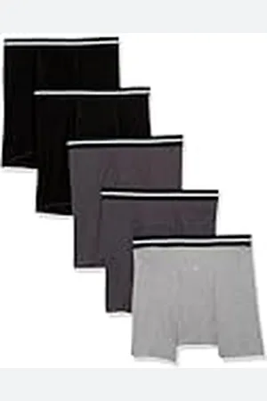 Amazon Cómodo Calzoncillo Bóxer de Algodón sin Etiquetas Hombre, Pack de 5, , XL