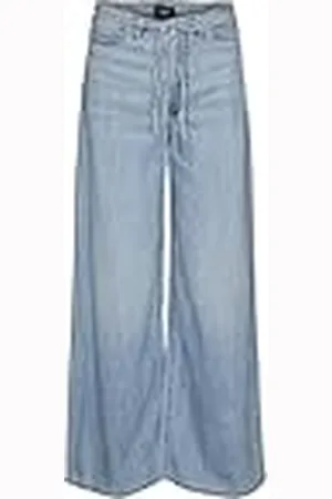 VERO MODA Vmannet Mr Wide Belt Jeans Me309 Vaqueros Anchos, , 26W x 32L Mujeres
