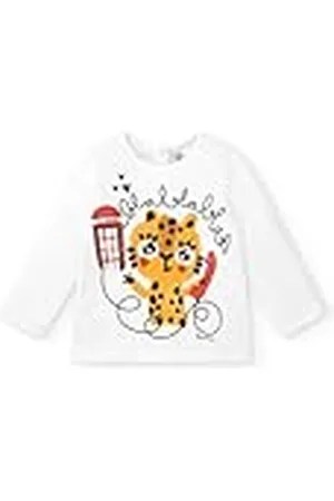 Tuc Tuc Camiseta Blanca con Estampado de Leopardo y Cabina telefónica para niña de la colección Cartoon Calling (Talla 4 años)
