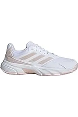 adidas Courtjam Control 3 Tennis Shoes, Zapatillas de Tenis Mujer, Cloud White/Sandy Pink Met/Sandy Pink, 36 2/3 EU