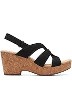 Clarks Giselle Beach, Sandalia Mujer, Negro, Nobuck, 39.5 EU