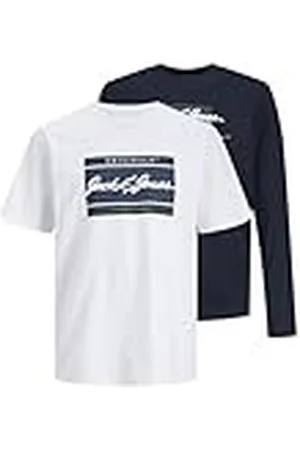 JACK & JONES JACK&JONES JUNIOR Jorwayne Branding tee Mix 2pk MP Conjunto Camiseta de Manga Larga, , 152 cm para Niños