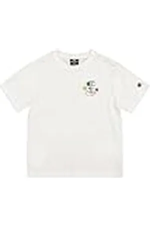 Champion Legacy Play With Graphics B (306911) - Camiseta SS con cuello redondo, blanco (WHT), 9-10 años (M) Niños FW24