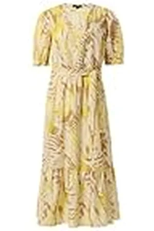 Comma, 2148529 Vestido, Yellow- , 46 Mujeres