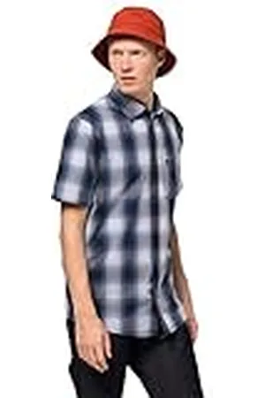 Jack Wolfskin Hot Chili Camiseta Manga Corta Hombre 2019, Azul/Blanco, M