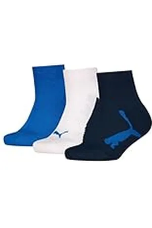 PUMA Bwt Recycled Cotton Quarter Calcetín, Azul Marino/Blanco/Azul Fuerte, 23-26 (Pack de 3) Unisex niños