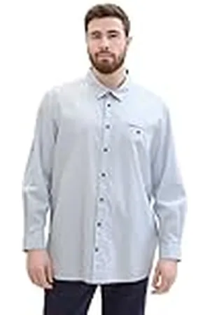 TOM TAILOR 1042328 Camisa, 34703-Light Blue Small Structure, 3XL para Hombre
