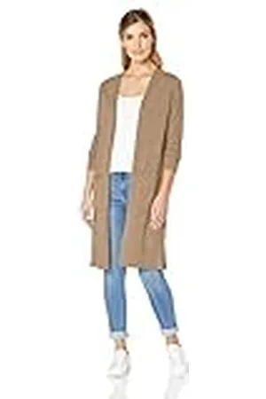 Amazon Jersey Cárdigan Largo y Ligero (Disponible en Tallas Grandes) Mujer, , L