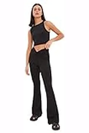 Trendyol Pantalones Rectos de Cintura Alta para Mujer, , XS