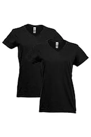 Gildan Camiseta de algodón Pesado con Cuello en V, Paquete de 2, , XX-Large Mujeres