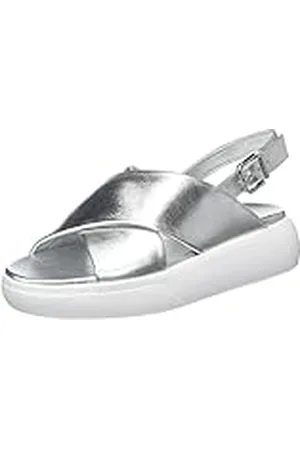 Högl Alma, Sandalias de tacón Mujer, Plata, 37 EU X-Ancho