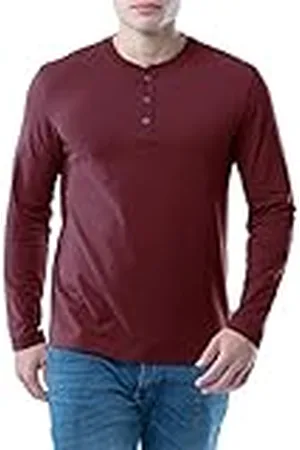 Lee Camiseta Henley de algodón Lavado Suave de Manga Larga Camisa, , L para Hombre
