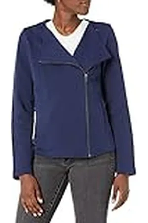 THE DROP @caralynmirand Chaqueta Motera de Punto de Manga Larga para Mujer, , L