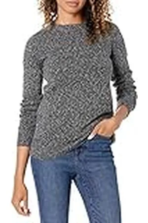 Amazon Jersey de Tacto Suave con Cuello Redondo, Manga Larga y Corte Clásico Mujer, , XL