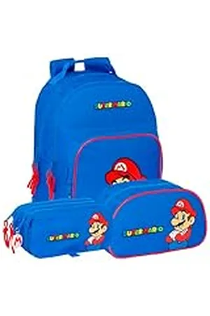 Safta | Pack 3 Piezas SUPER MARIO PLAY Mochila, Estuche y Neceser SUPER MARIO - Mochila, Estuche y Neceser Diseño Único y Licencia Oficial SUPER MARIO