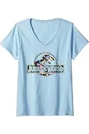 Jurassic Park Jurassic World Boho Folk Floral Fossil Logo Camiseta Cuello V