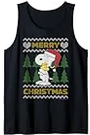 Peanuts Xmas Snoopy Woodstock Retro Ugly Christmas Vintage Camiseta sin Mangas