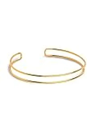 SINGULARU Choker Double Ring. Collar Rígido Doble Pegado al Cuello. Gargantilla en Latón con Acabado Baño de de 18 Kt. Ajustable. Joyas para Mujer