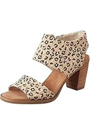 TOMS Majorca Cutout, Sandalias de Tacón Mujer, Marfil (Beis Guepardo), 37 EU