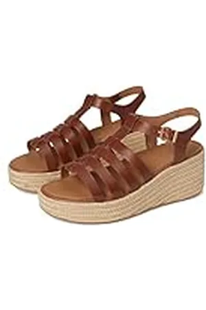 FitFlop Platfforms Espadr. Leather Fisherman Wedge Sandals, Sandalias con cuña Mujer, , 41 EU