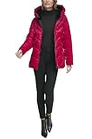 DKNY Zip Front Puffer Buffer, , XL De Las Mujeres