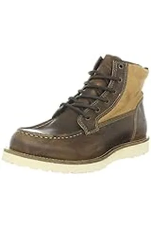 JACK & JONES VINTAGE JJ Logger VNT Leather/Canvas 12060184 - Botas de Cuero para Hombre, Color , Talla 44