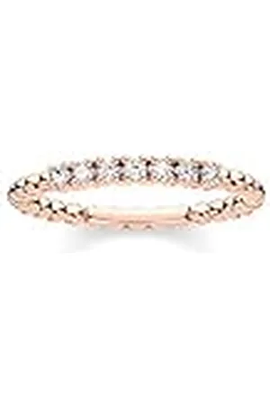 Thomas Sabo Anillo bolas con piedras blancas plata chapada en TR2323-416-14-54