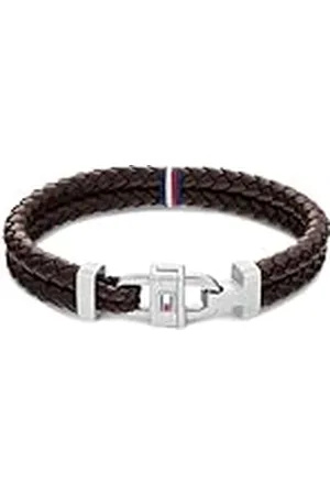 Tommy Hilfiger Jewelry Pulsera para Hombre con Cuero Marrón y Cierre de Acero Inoxidable - 2790363