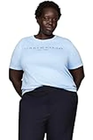 Tommy Hilfiger Camiseta de Manga Corta Mujer Curve Regular Logo Cuello Redondo, , 46