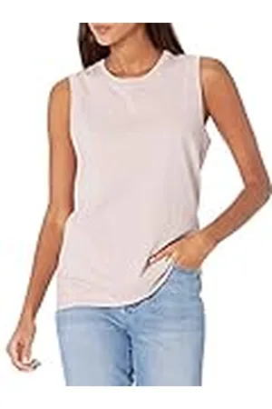 THE DROP Nicole Camiseta sin mangas de estilo gimnasio de cuello redondo para Mujer, , S